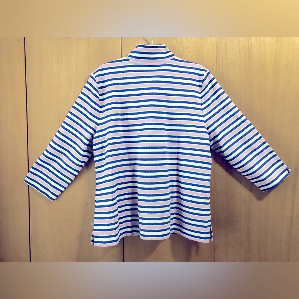 T by Talbots XL Ladies Striped Pullover Blue Pink White Quality - Picture 2 of 11